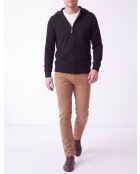 Chaleco Michel con capucha y cremallera y mangas largas negro