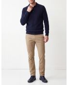 Mitternachtsblauer Emile Langarmpullover mit Polokragen