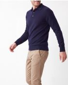 Mitternachtsblauer Emile Langarmpullover mit Polokragen