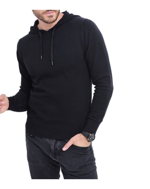 Sudadera con capucha negra de manga larga Guillaume