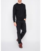 Jersey Charles con cuello redondo y mangas largas negro