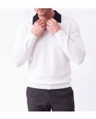 Jersey Raphaël natural de manga larga con cuello de polo