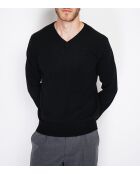 Pull Benjamin col V manches longues noir
