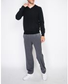 Pull Benjamin col V manches longues noir