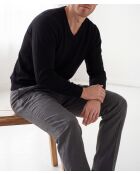 Pull Benjamin col V manches longues noir