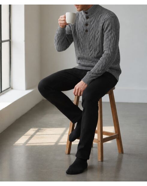 Pull en laine Yvan col camionneur manches longues flanelle