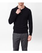 Jersey negro de manga larga Gabriel con cuello polo