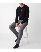 Jersey negro de manga larga Gabriel con cuello polo
