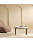 Grande table basse en marbre et métal Prosper - 80 x 80 x 45 cm