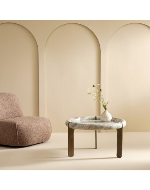 Grande table basse en marbre et métal Prosper - 80 x 80 x 45 cm