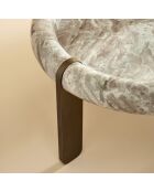 Grande table basse en marbre et métal Prosper - 80 x 80 x 45 cm