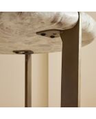 Grande table basse en marbre et métal Prosper - 80 x 80 x 45 cm