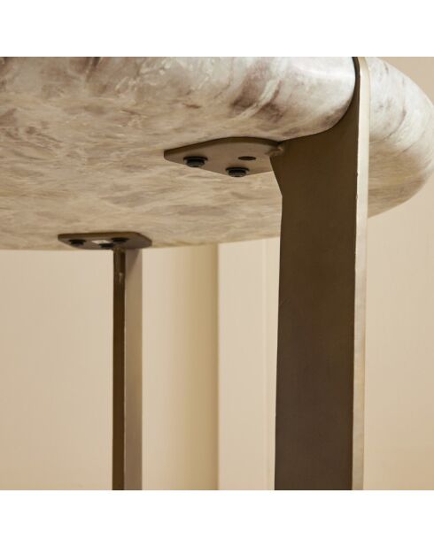 Grande table basse en marbre et métal Prosper - 80 x 80 x 45 cm