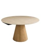 Table en céramique ronde avec allonges Lumio - 135 x 90 x 77 cm