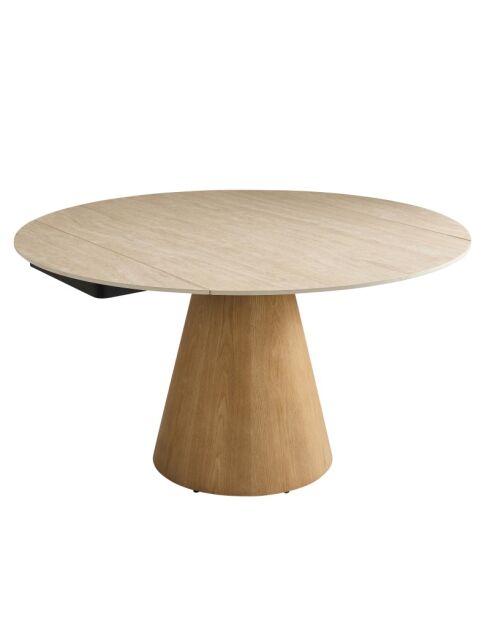 Table en céramique ronde avec allonges Lumio - 135 x 90 x 77 cm