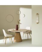 Table en céramique ronde avec allonges Lumio - 135 x 90 x 77 cm