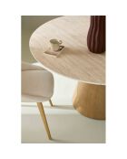 Table en céramique ronde avec allonges Lumio - 135 x 90 x 77 cm
