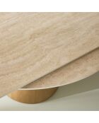 Table en céramique ronde avec allonges Lumio - 135 x 90 x 77 cm