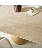 Table en céramique ronde avec allonges Lumio - 135 x 90 x 77 cm