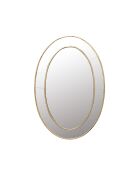 Ovale spiegel met dubbel goudkleurig metalen frame
