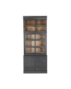 Bibliothèque Amsterdam avec tiroirs et portes vitrées - 100 x 45 x 240 cm