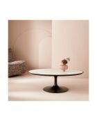 Table basse Tulipe marbre blanc et chêne - 130 x 80 x 44 cm