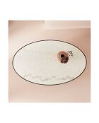 Table basse Tulipe marbre blanc et chêne - 130 x 80 x 44 cm