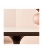 Table basse Tulipe marbre blanc et chêne - 130 x 80 x 44 cm