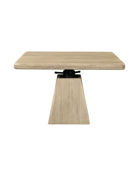 Table en acacia massif modulable en hauteur Archimède - 120 x 120 x 68 cm
