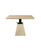 Table en acacia massif modulable en hauteur Archimède - 120 x 120 x 68 cm