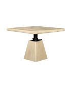 Table en acacia massif modulable en hauteur Archimède - 120 x 120 x 68 cm