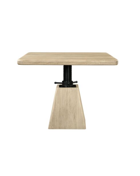 Table en acacia massif modulable en hauteur Archimède - 120 x 120 x 68 cm