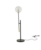 Lampe en métal noir et détails dorés Boule - 72 x 22 x 85 cm