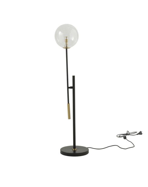 Lampe en métal noir et détails dorés Boule - 72 x 22 x 85 cm