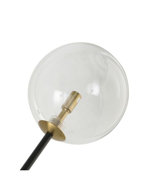Lampe en métal noir et détails dorés Boule - 72 x 22 x 85 cm