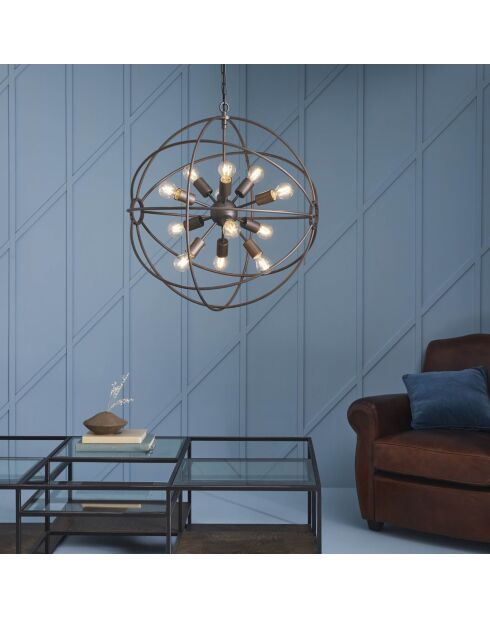 Lustre en métal gris rond D100 cm Spoutnik - 100 x 100 x 100 cm