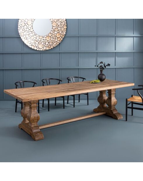 Table rectangulaire en vieux pin massif Magistrale - 280 x 100 x 78 cm