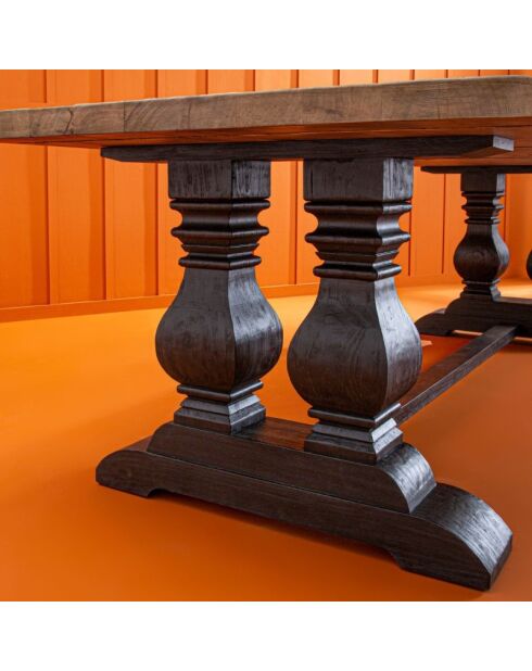 Table rectangulaire en vieux pin massif Magistrale - 280 x 100 x 78 cm