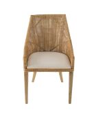 Chaise en rotin avec assise amovible en tissu Julie - 56 x 58 x 88 cm