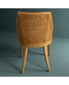 Chaise en rotin avec assise amovible en tissu Julie - 56 x 58 x 88 cm