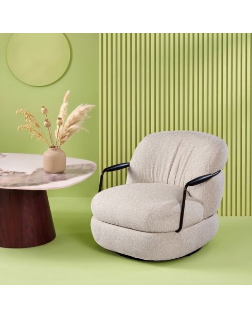 Fauteuil écru Michel - 82 x 92 x 77 cm