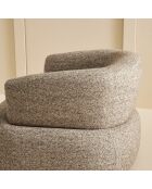 Fauteuil pivotant en tissu brun Regis - 91 x 88 x 67 cm