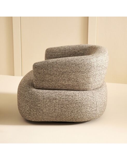 Fauteuil pivotant en tissu brun Regis - 91 x 88 x 67 cm