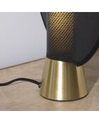Lampe en métal doré et maille plastique noire H40 cm Maille - 36 x 9 x 41 cm