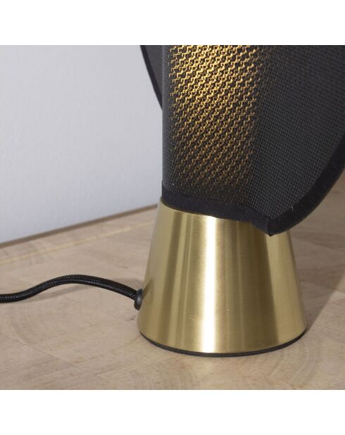 Lampe en métal doré et maille plastique noire H40 cm Maille - 36 x 9 x 41 cm