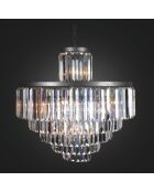 Lustre en verre et métal gris Fulgurant - 82 x 82 x 82 cm