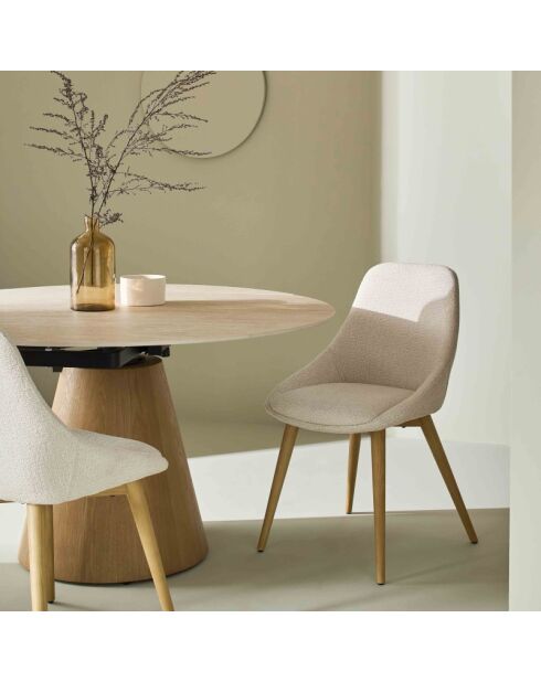 Lot de 2 chaises tapissées écrues Alba - 55 x 61,5 x 82 cm
