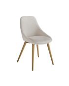 Lot de 2 chaises tapissées écrues Alba - 55 x 61,5 x 82 cm