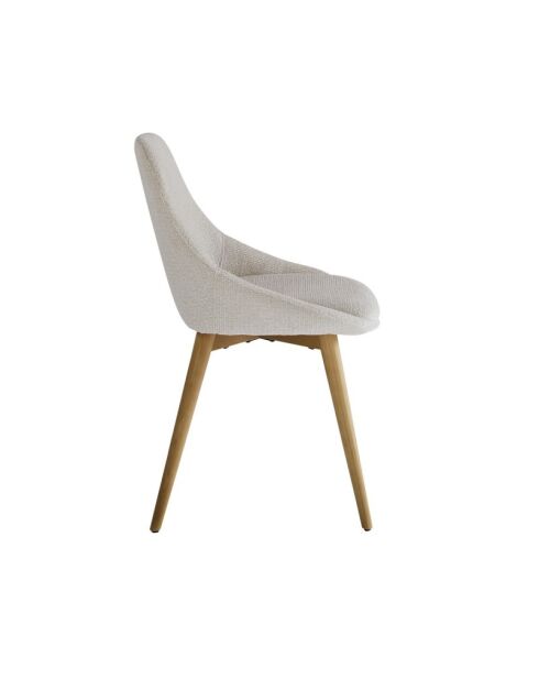 Lot de 2 chaises tapissées écrues Alba - 55 x 61,5 x 82 cm