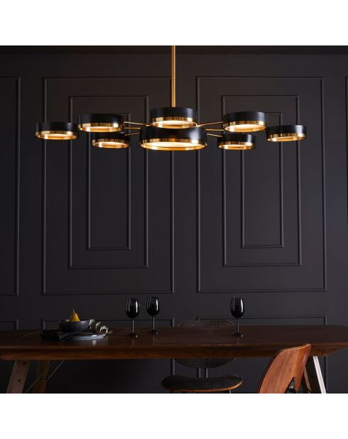 Lustre métal couleur laiton et noir Brooklyn - 140 x 95 x 159 cm